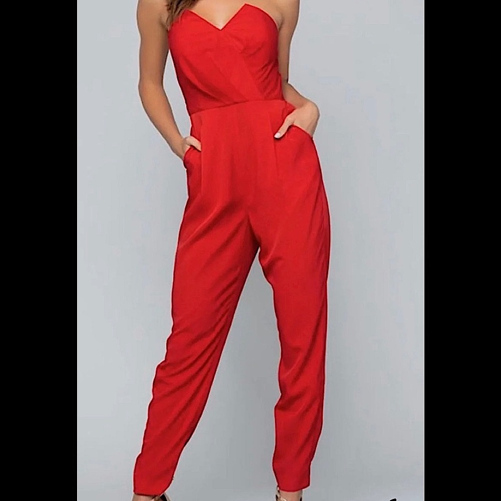 Bebe Red Jumpsuit